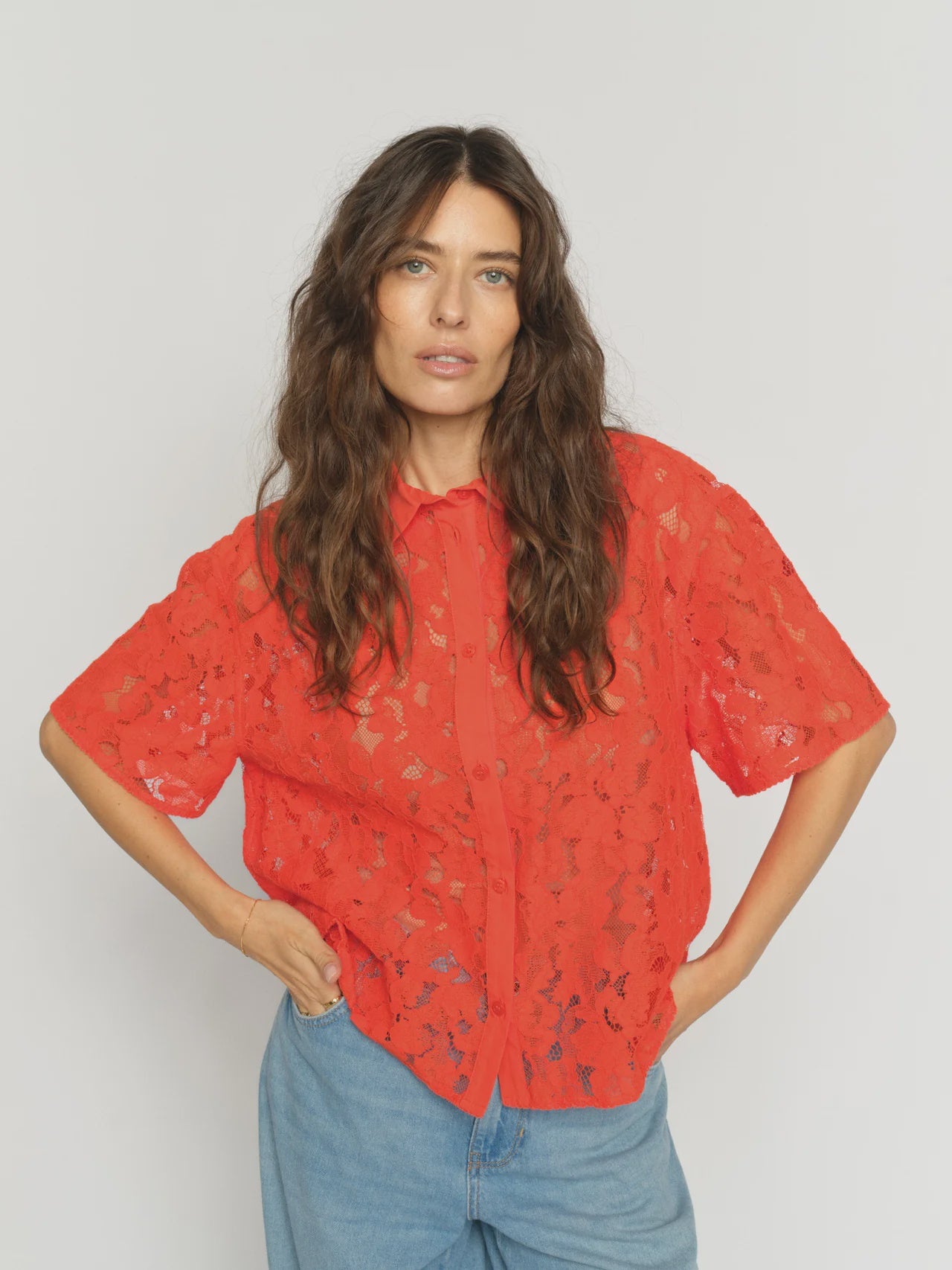 Mos Moah Lia River Lace Shirt - Spicy