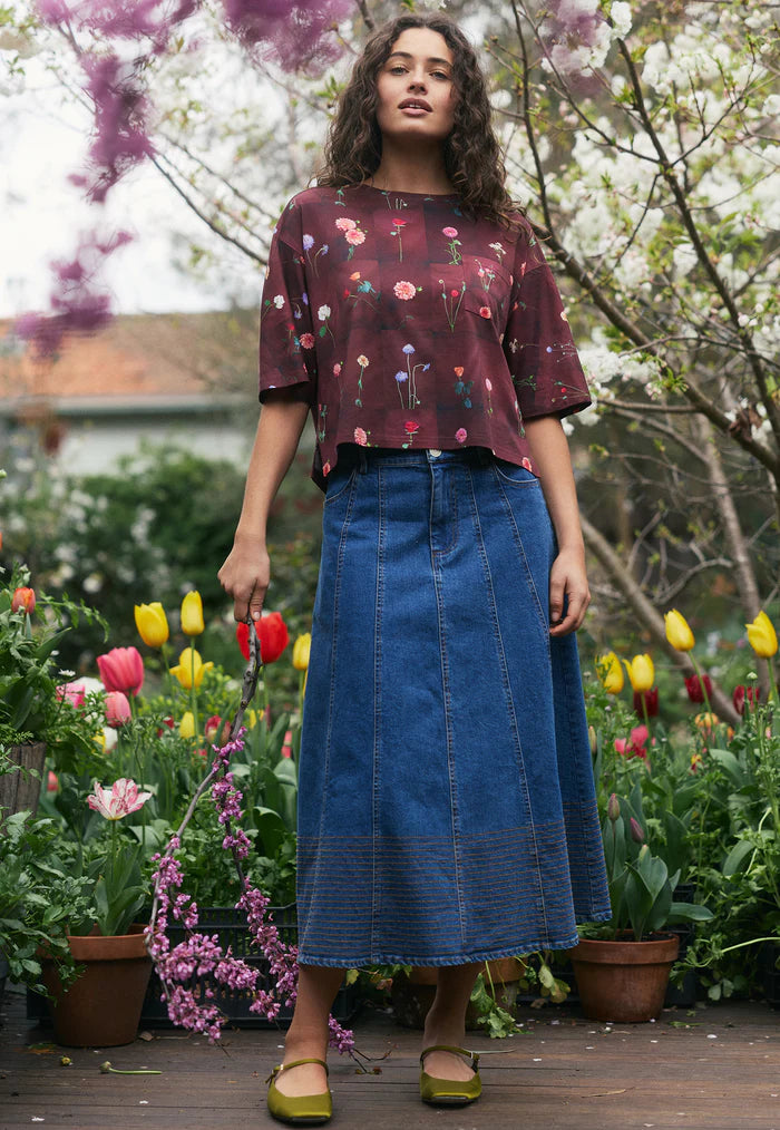 Nancybird Tasmin Boxy Tee - Bloom Tile
