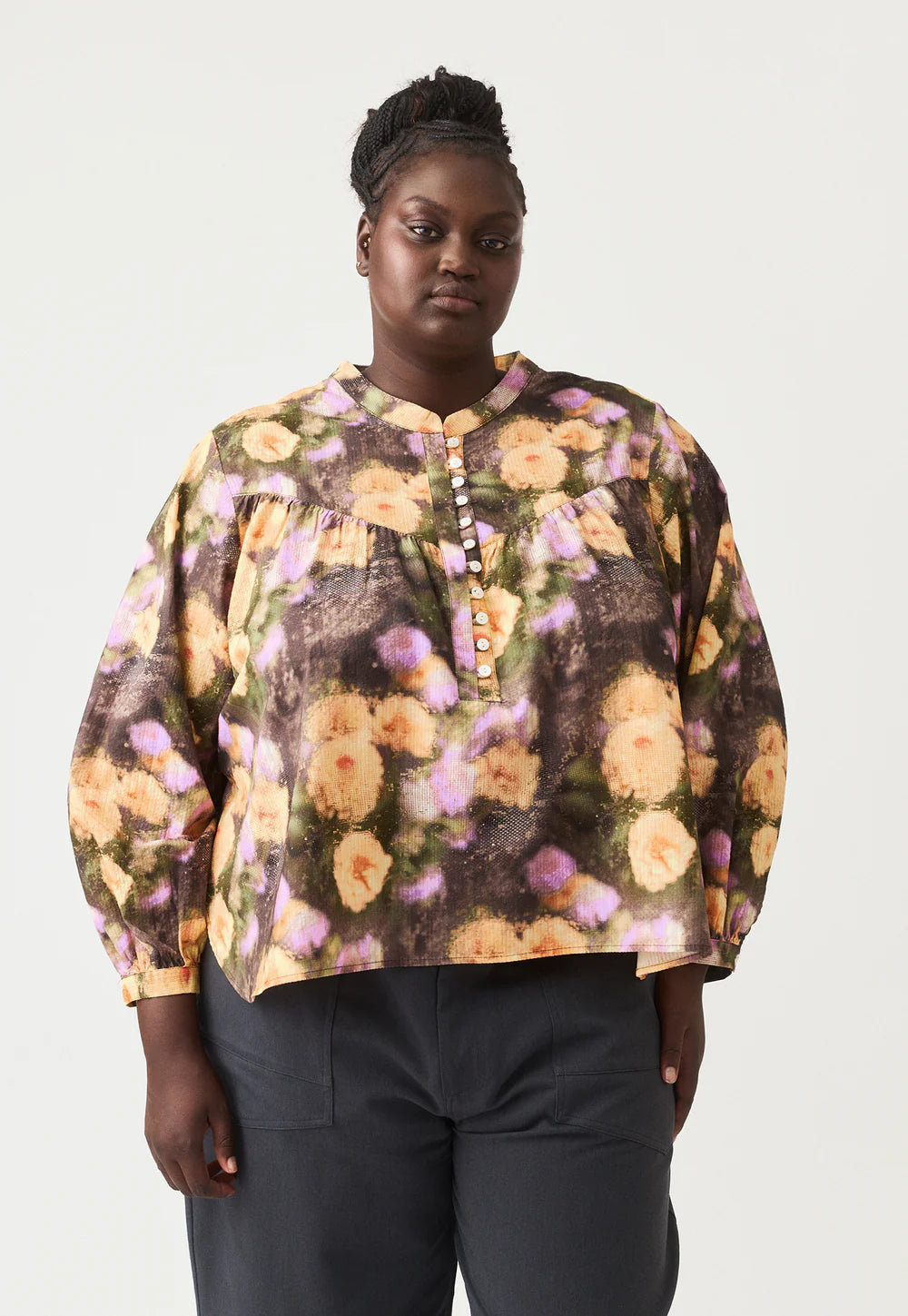 Nancybird Sierra Blouse - Rain Floral