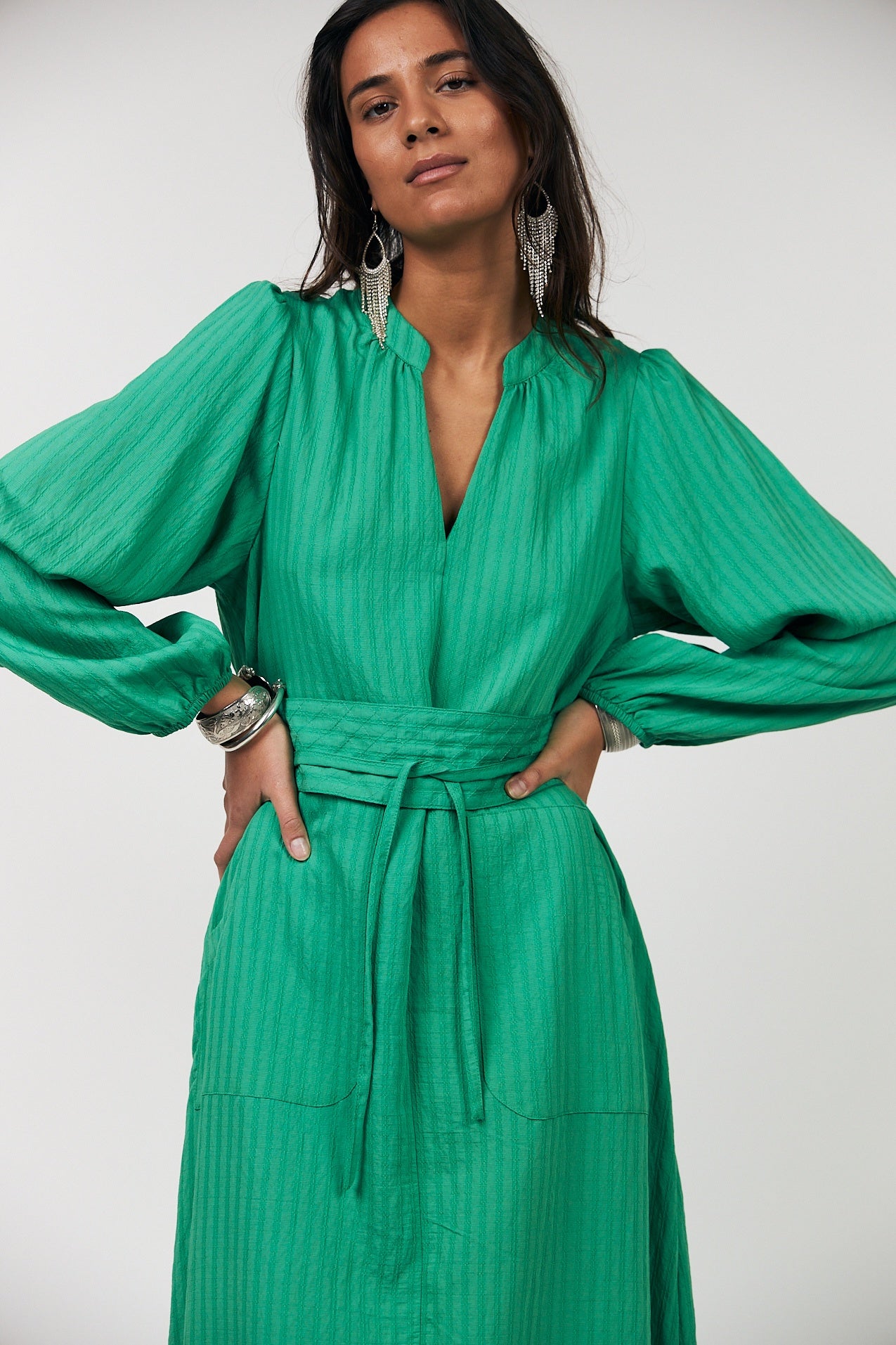 Lollys Laundry Paris Midi Dress - Green