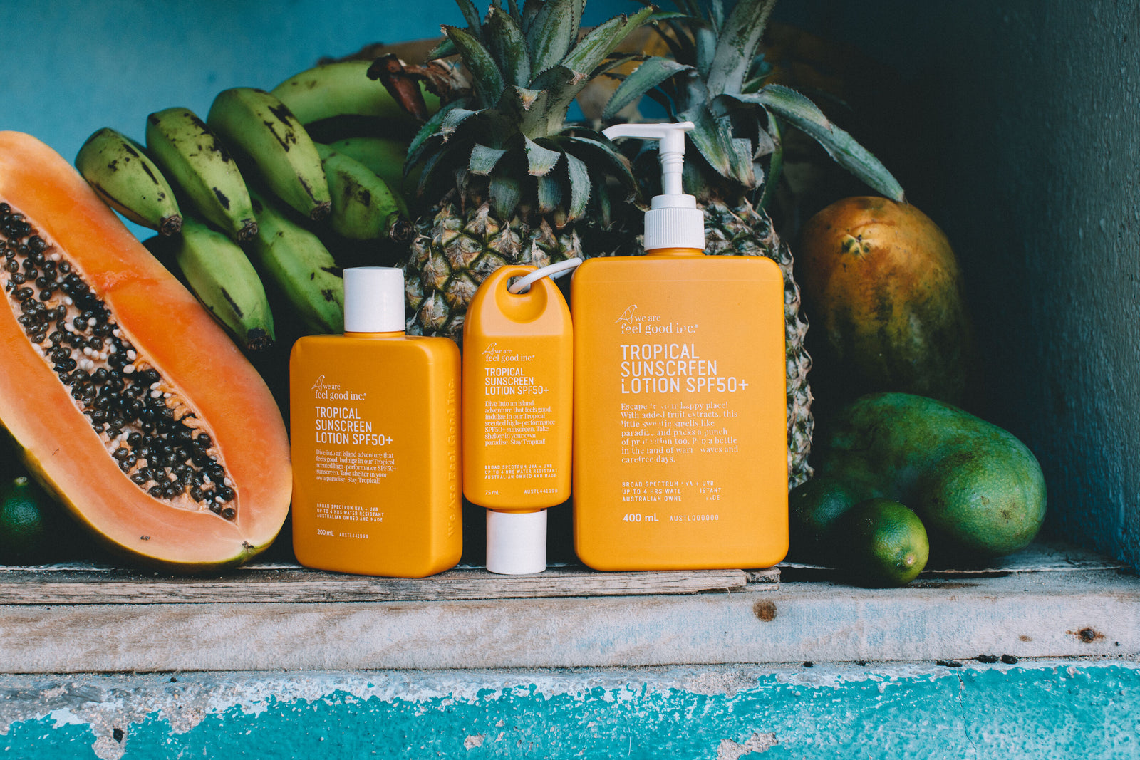 We Are Feel Good Tropical Sunscreen SPF50+ 400ml Pump