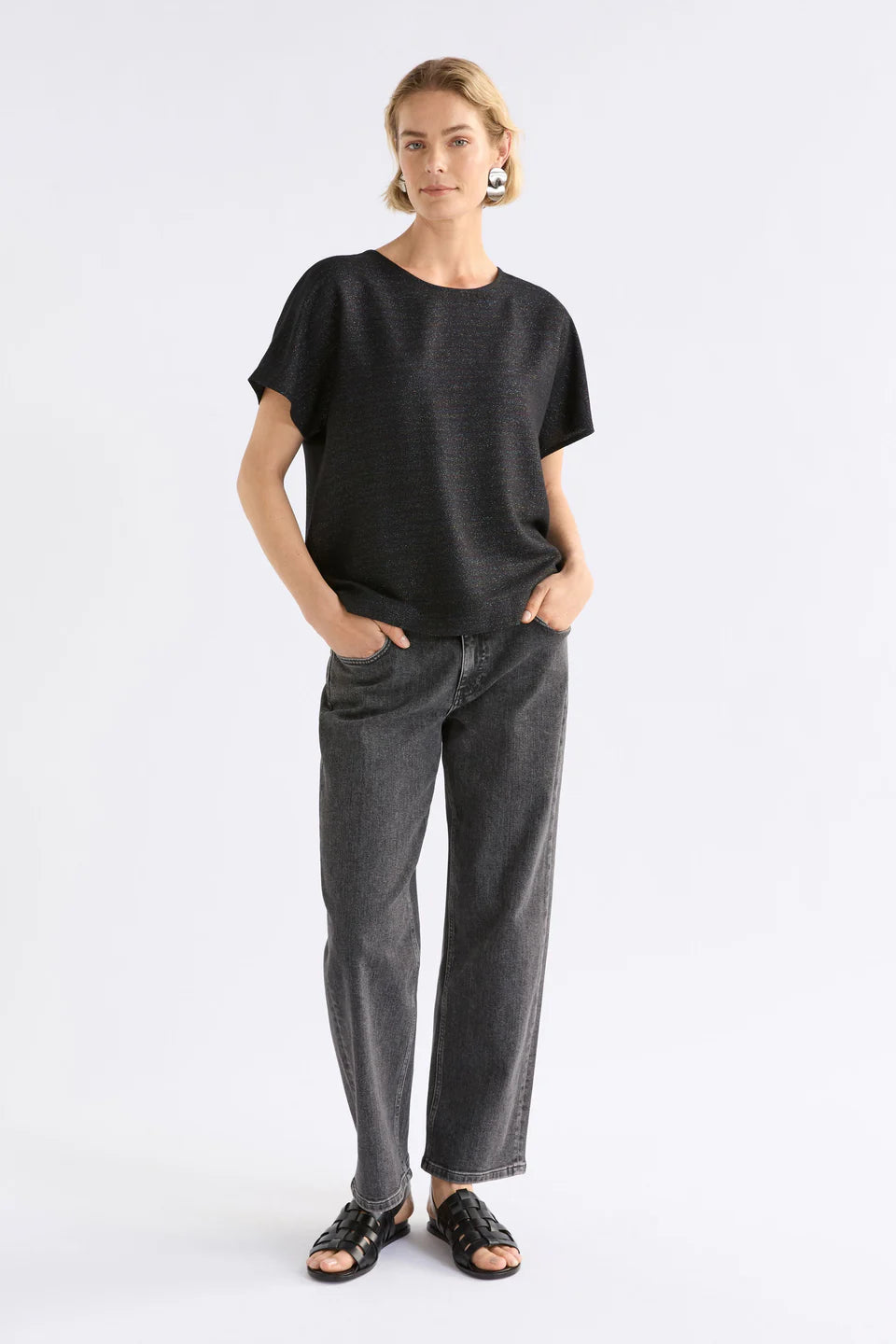 Elk Tulle Top - Black Mutli Metallic