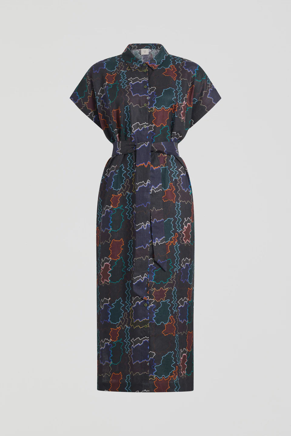 Elk Tilko Linen Shirt Dress - Suma Line Print