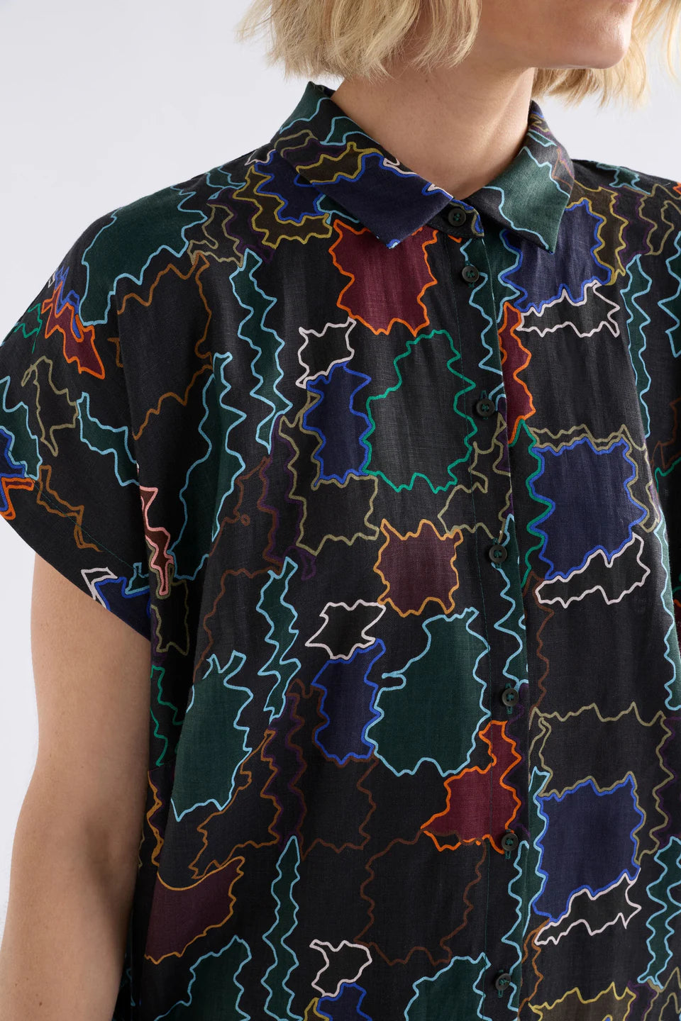 Elk Tilko Linen Shirt Dress - Suma Line Print