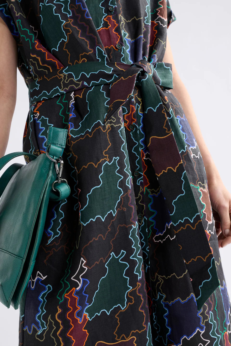 Elk Tilko Linen Shirt Dress - Suma Line Print