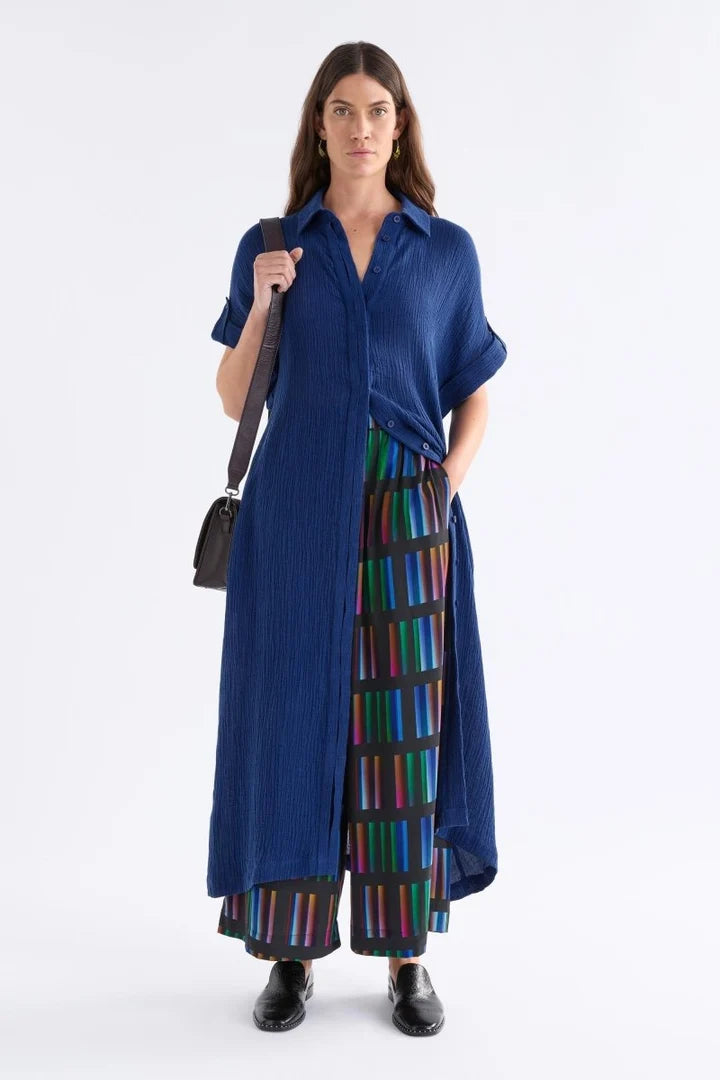 Elk Edeka Shirt Dress - Vibrant Blue