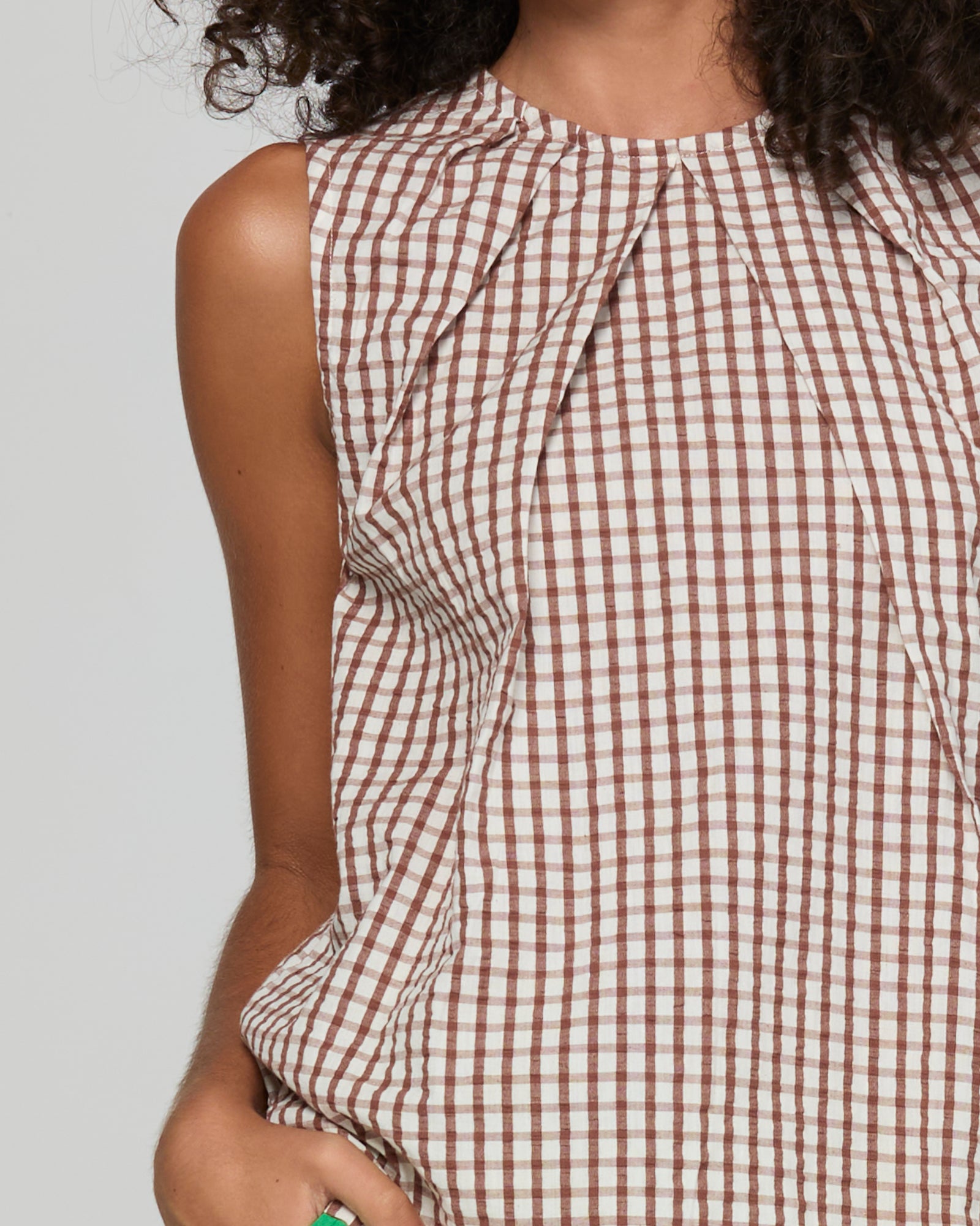 Boom Shankar Chekku Top - Cocoa Gingham