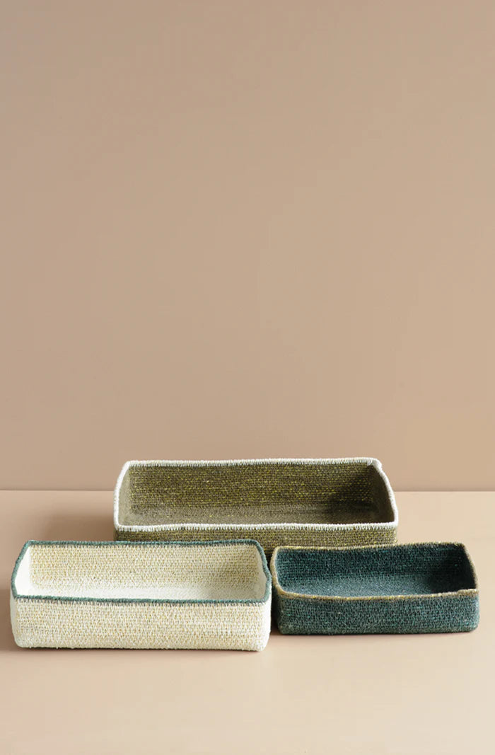 Bianca Lorenne Basso Basket Tray Large - Moss