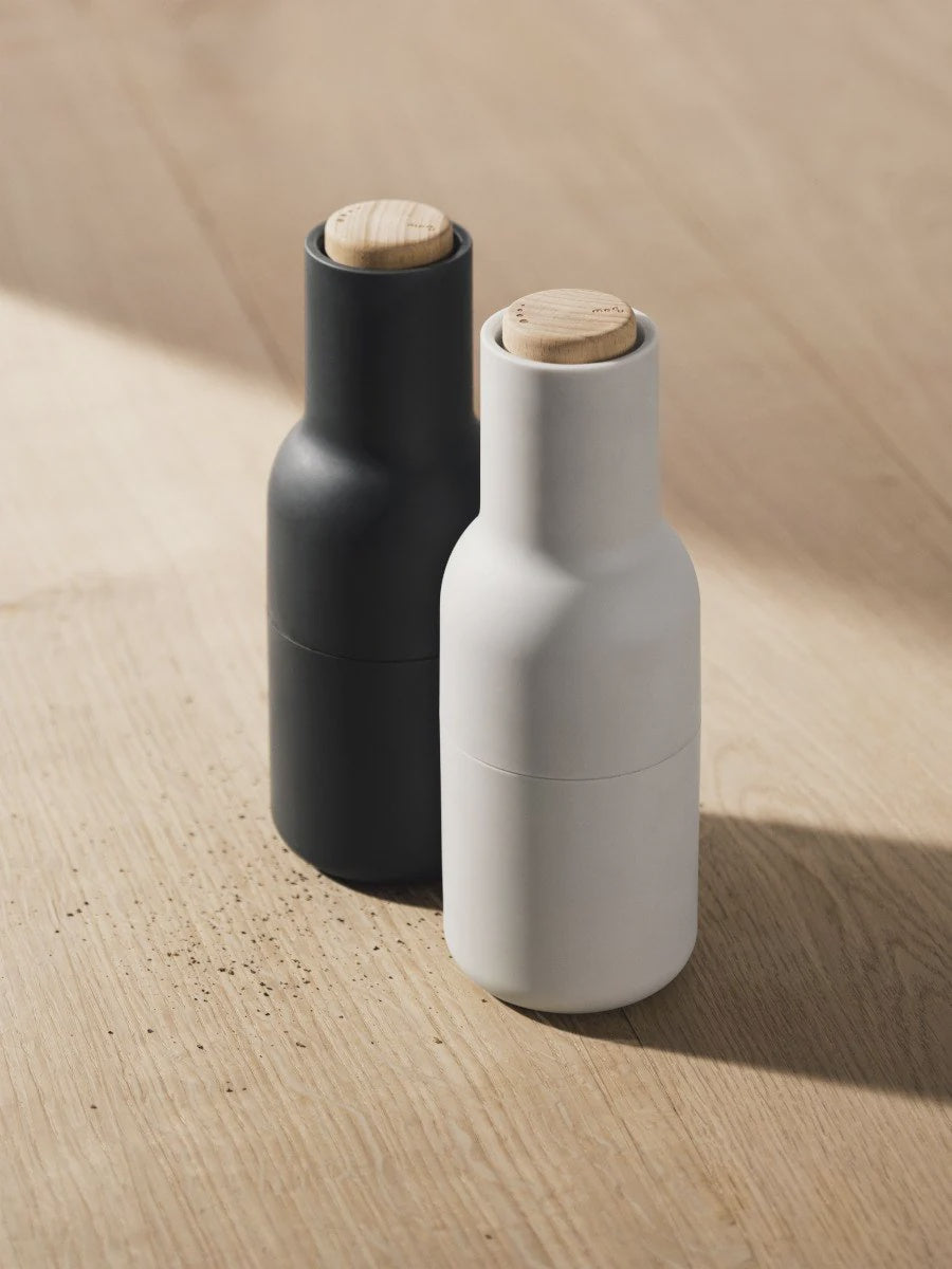 Audo Bottle Grinders - Ash/Carbon with Beech Lid