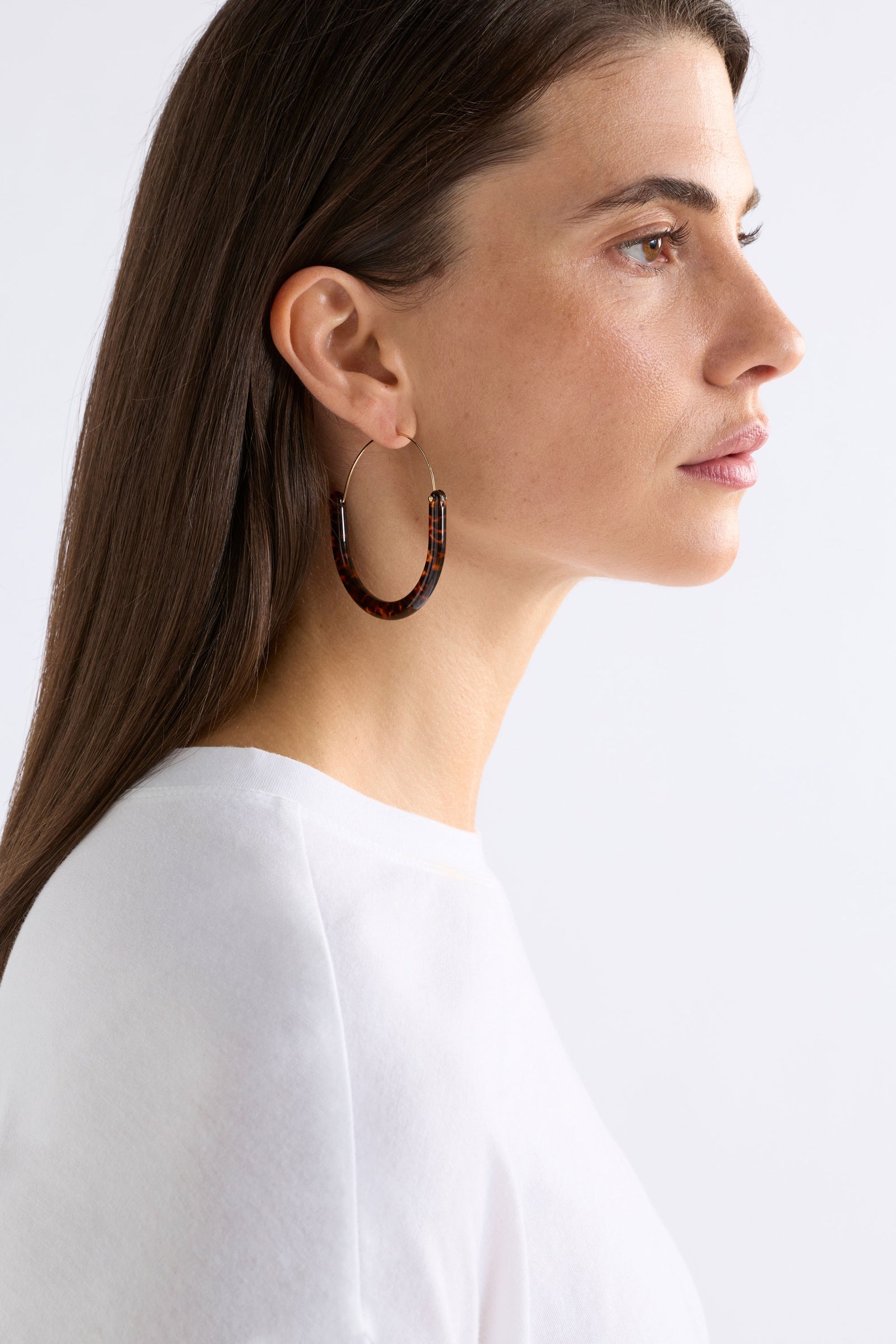 Elk Aki Hoop Earrings - Tortoiseshell Speckle