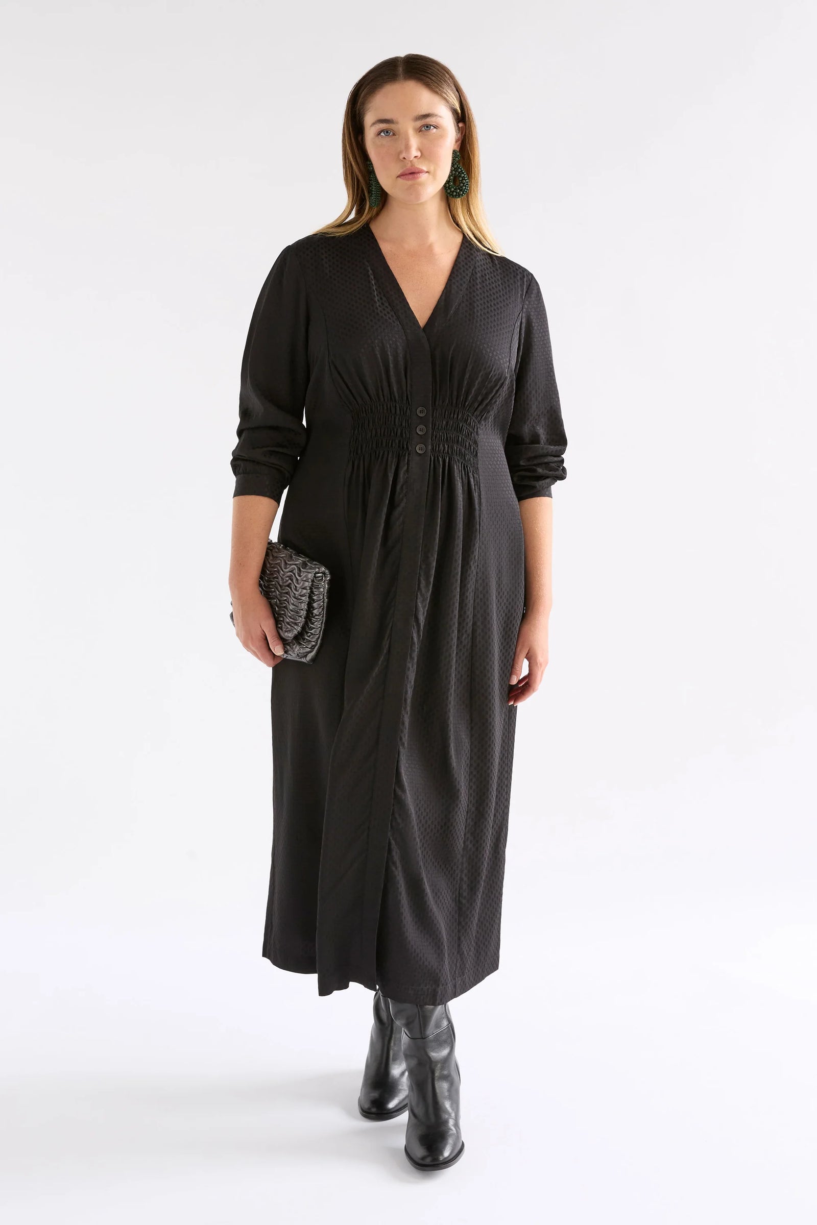Elk Oben Dress - Black
