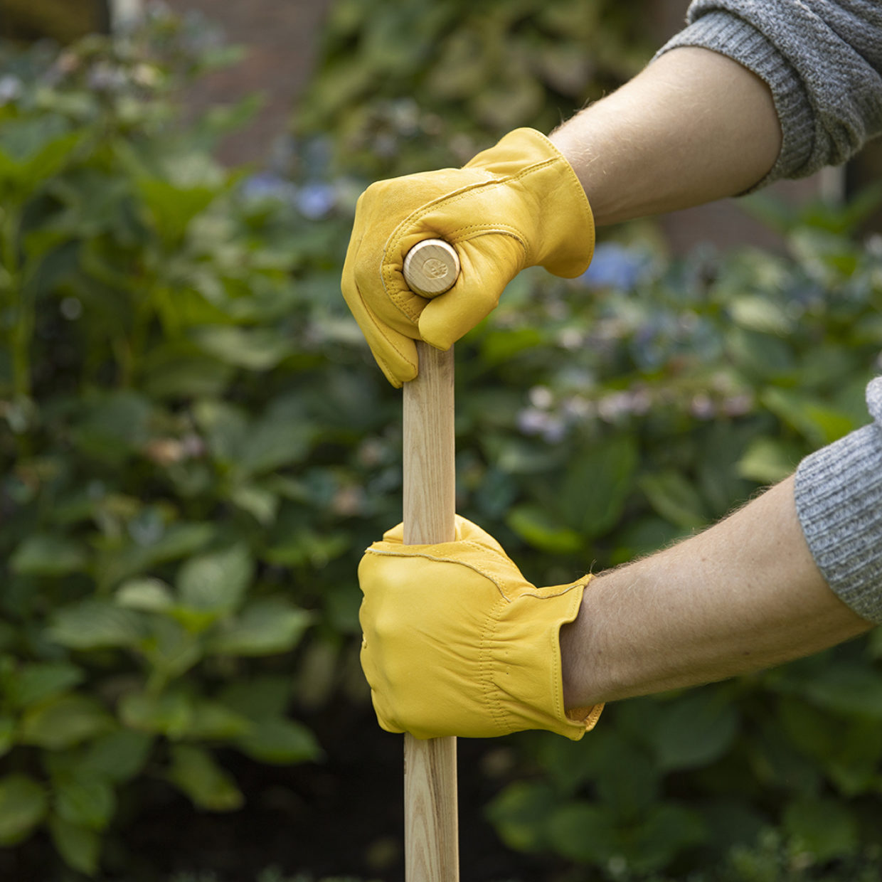Esschert Design Leather Gardening Gloves - Yellow