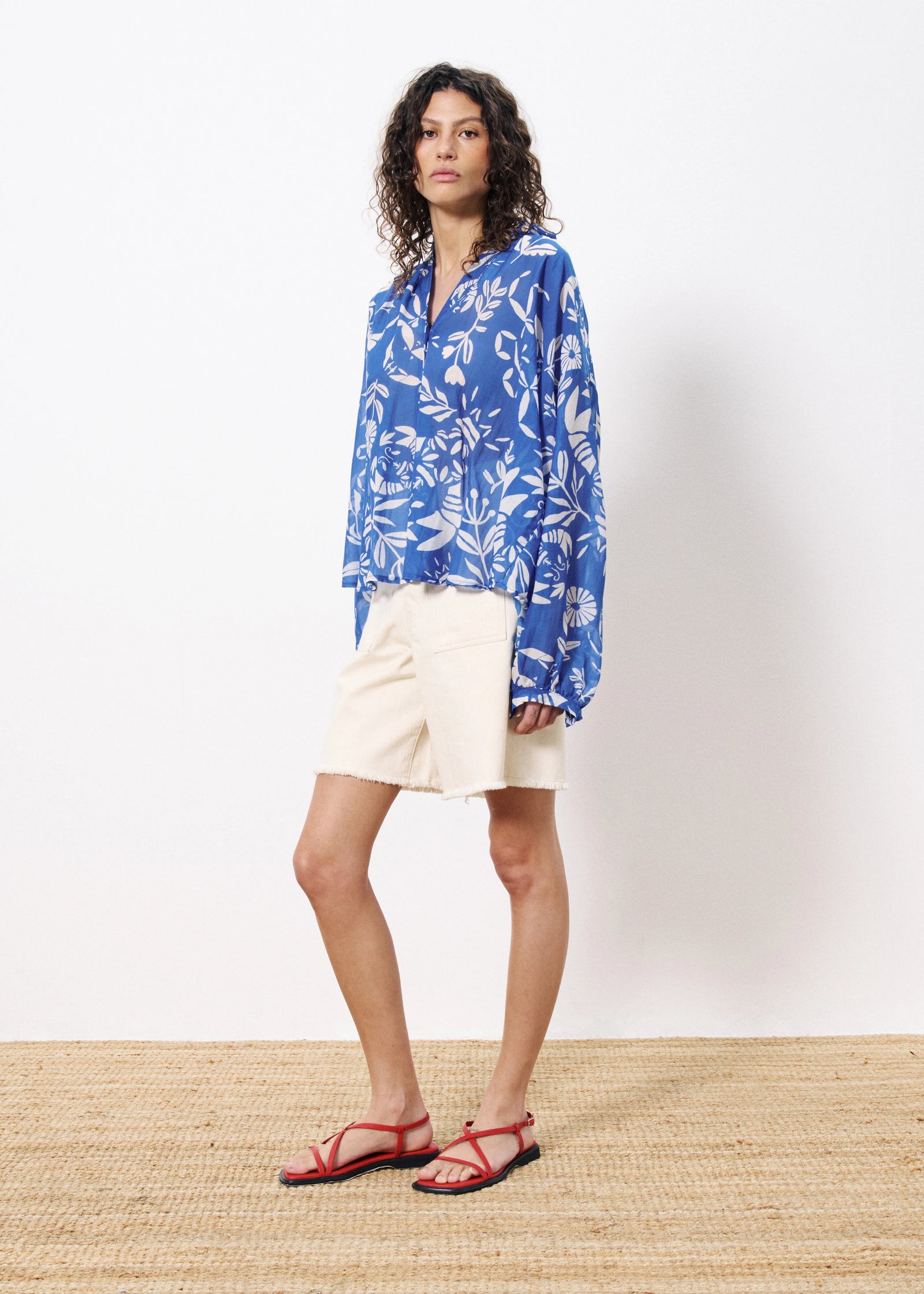 FRNCH Isnelle Blouse - Blue Lobster