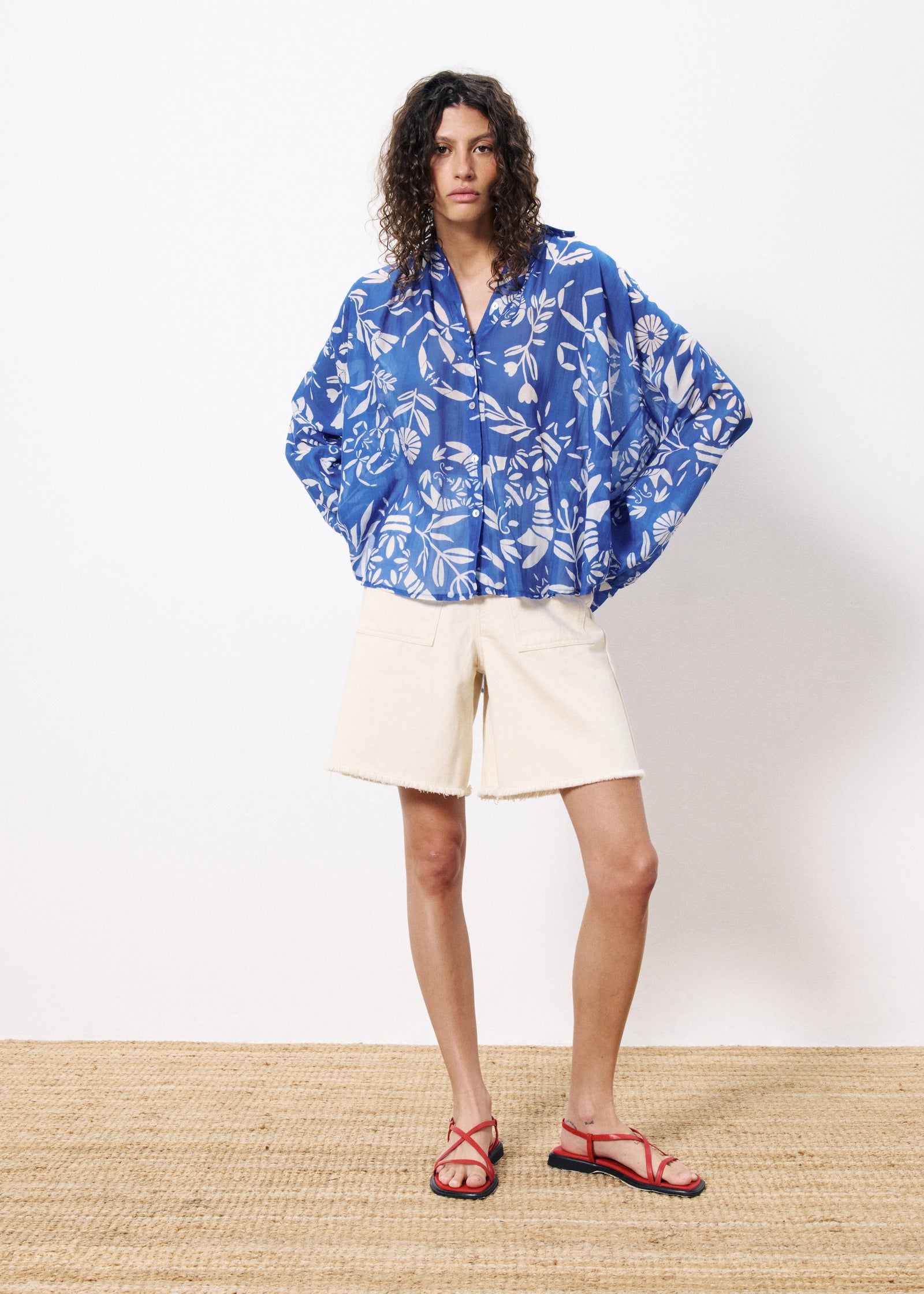 FRNCH Isnelle Blouse - Blue Lobster