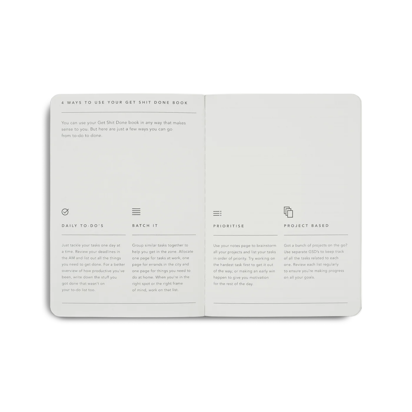 Get Shit Done Minimal Notebook A6 - Black/Black Foil