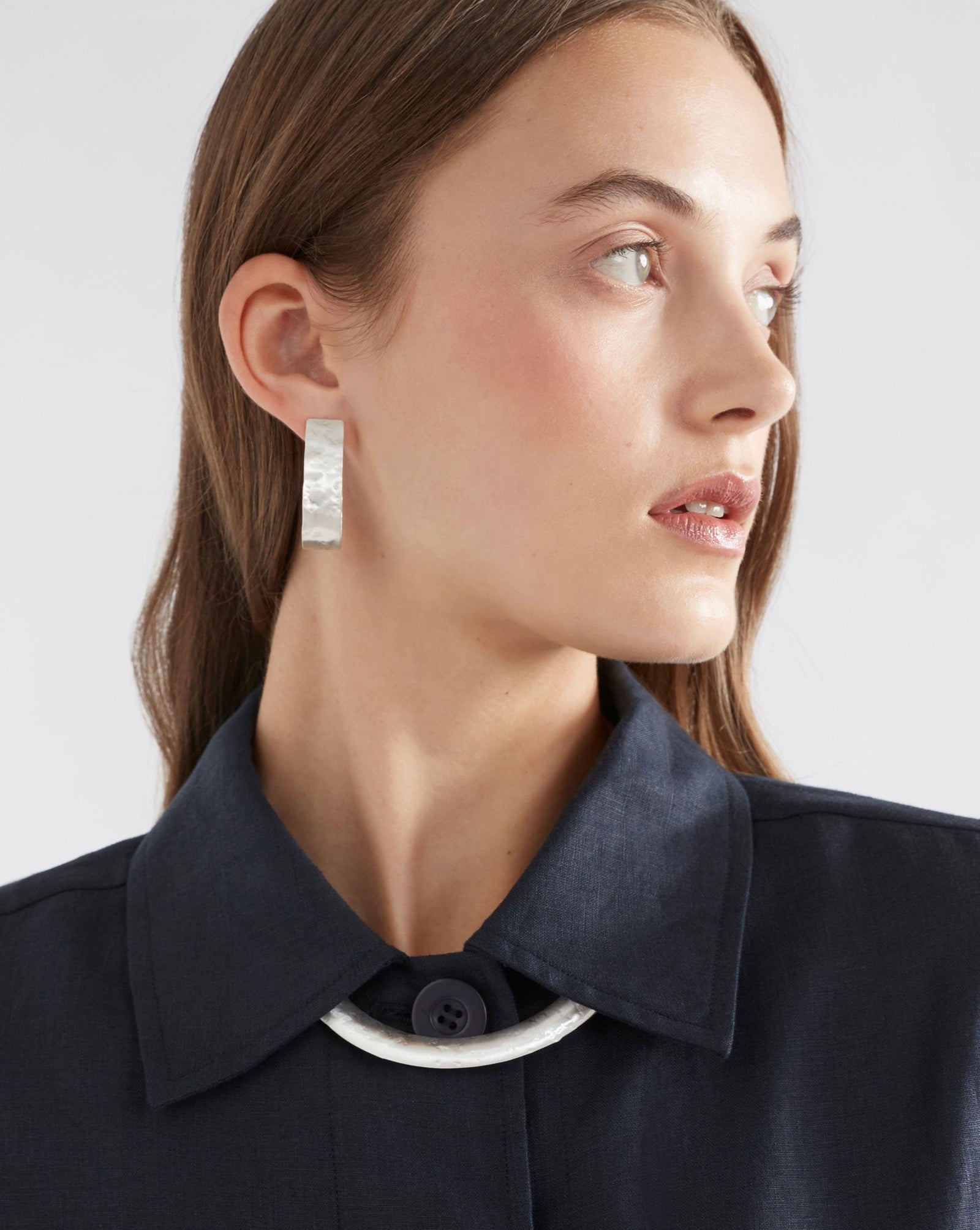 Elk Gild Large Hoop Earring - Silver