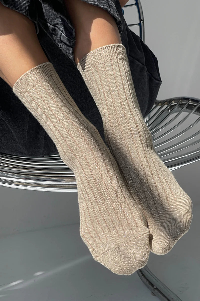 Le Bon Shoppe Her Socks Lurex - Ash Glitter