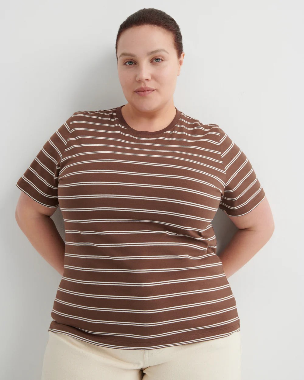 Kowtow Classic Tee - Brown Stripe