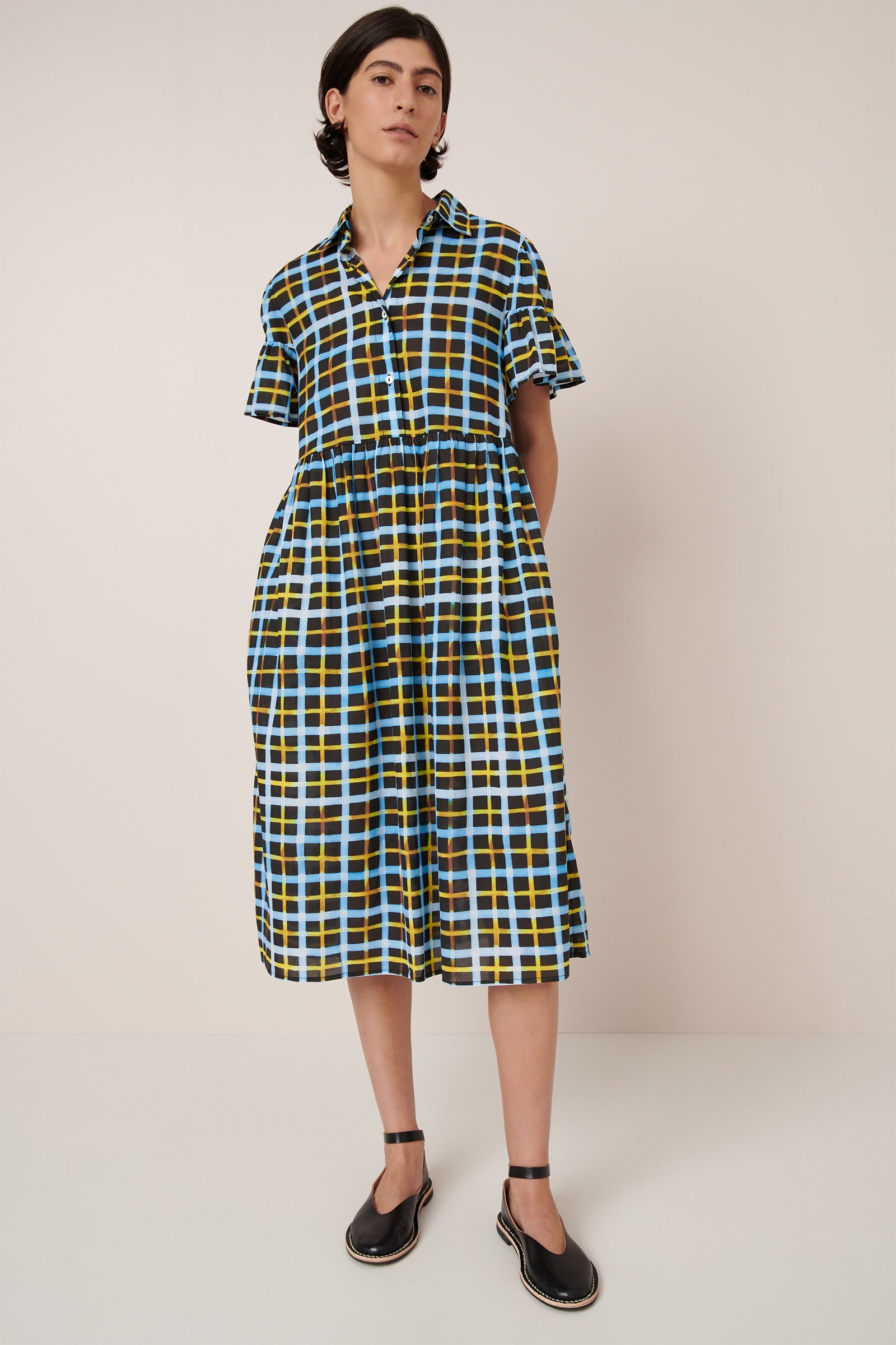 Kowtow Impression Dress - Neon Tartan