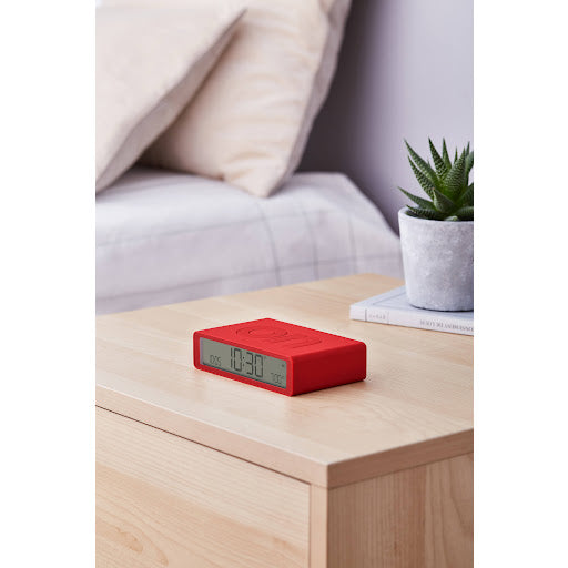 Lexon Flip Classic Alarm Clock - Red