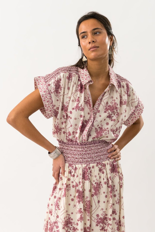Lollys Laundry Badal Shirt - Dusty Rose Flower Print