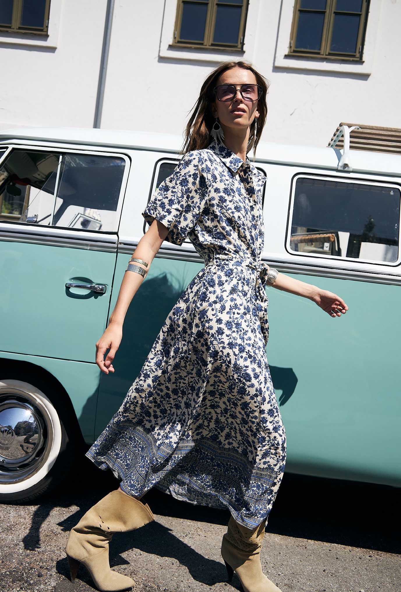Lollys Laundry Blake Midi Dress - Blue