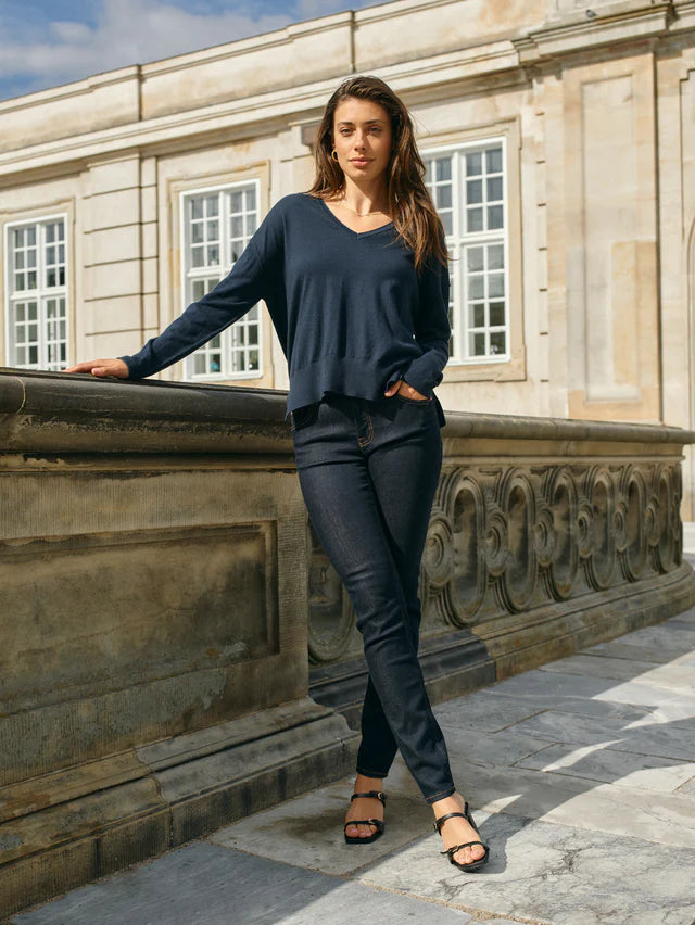 Mos Mosh Tani V-Neck Knit - Salute Navy