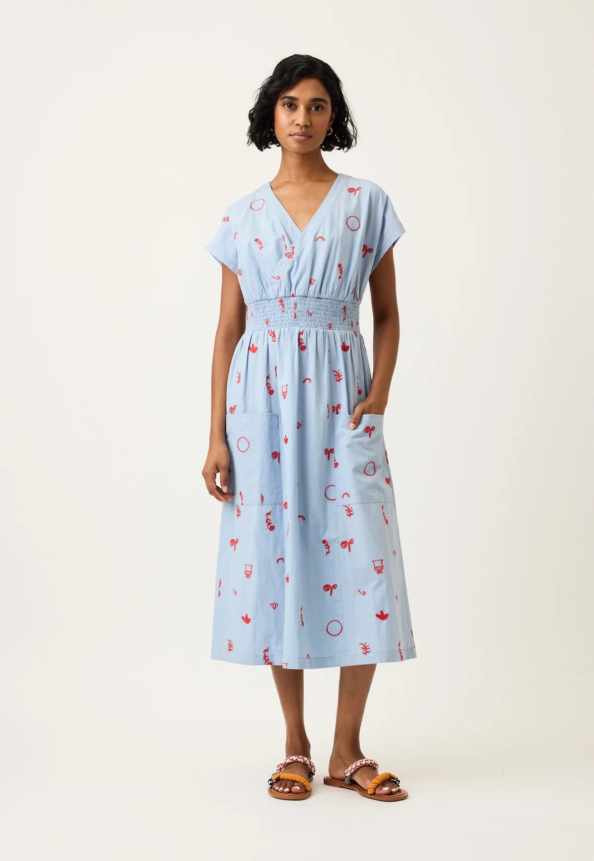 Nancybird Hana Wrap Dress - Motif Embroidery