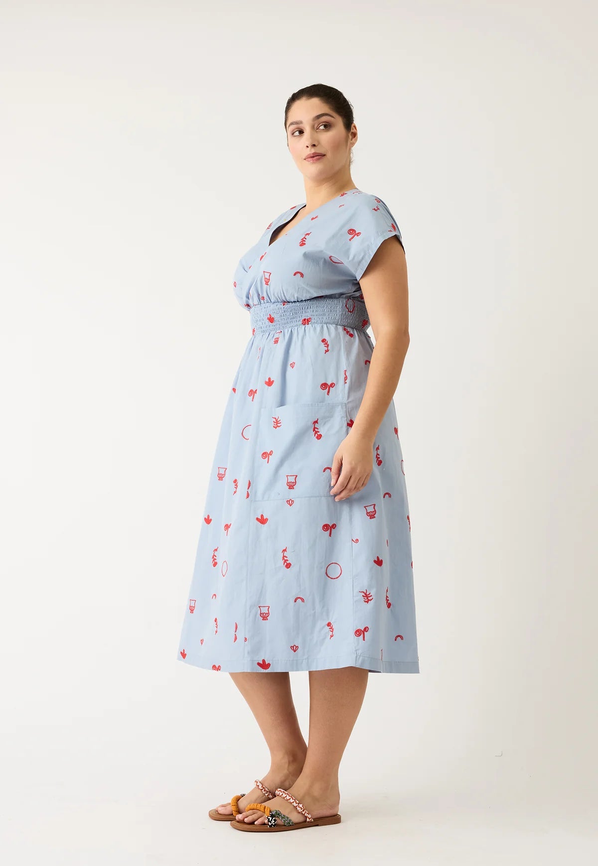 Nancybird Hana Wrap Dress - Motif Embroidery