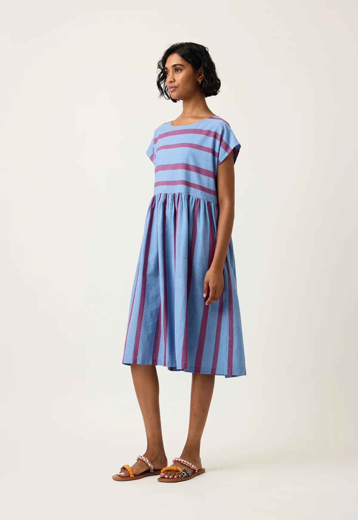 Nancybird Tathra Woven Dress - Raspberry Stripe
