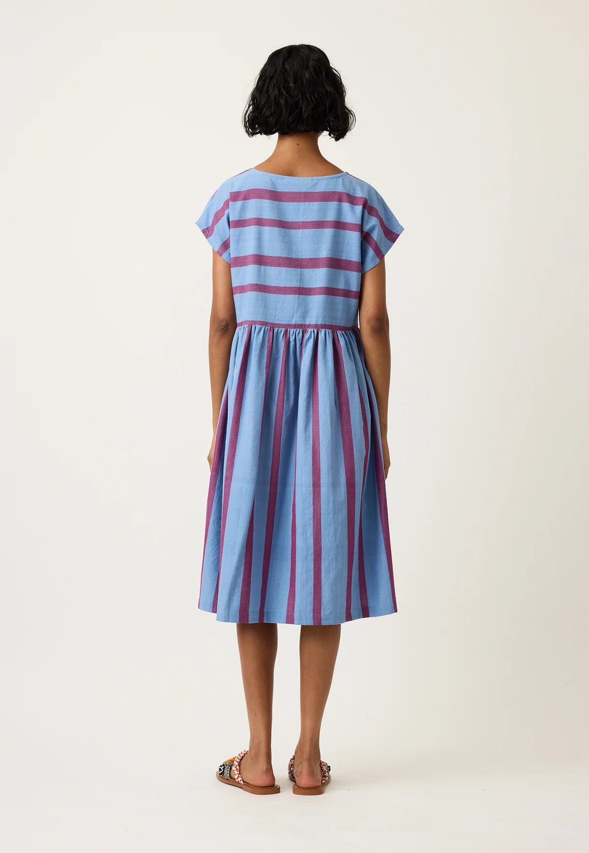 Nancybird Tathra Woven Dress - Raspberry Stripe