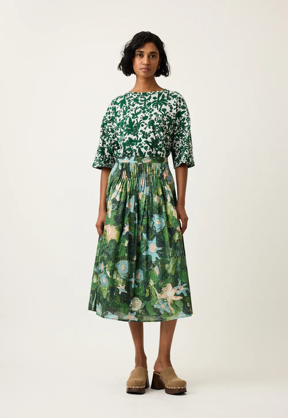 Nancybird Alma Yoke Skirt - Garden