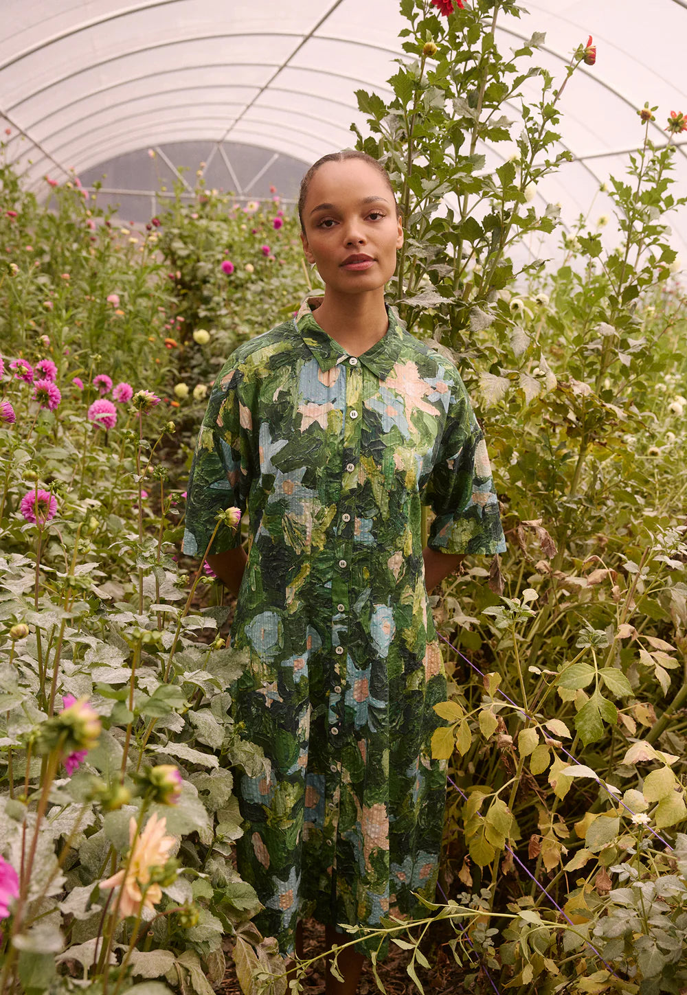 Nancybird Paloma Dress Garden Green