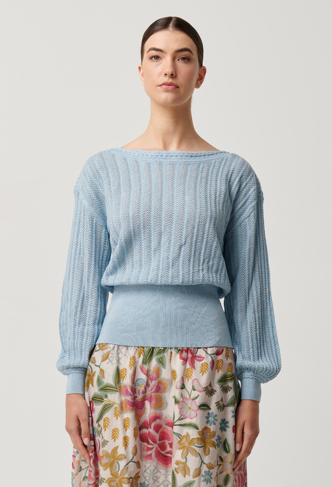 Once Was Marley Knit Top - Cornflower Blue