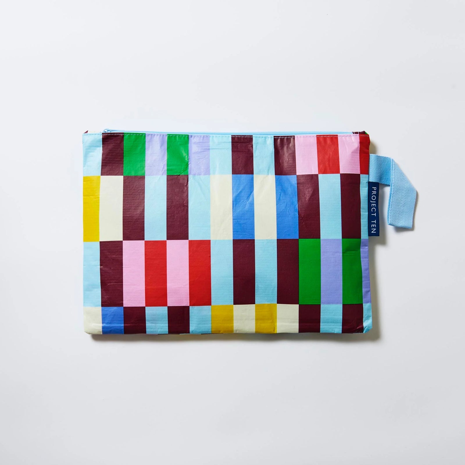 Project Ten Large Zip Pouch - Multi Stripe