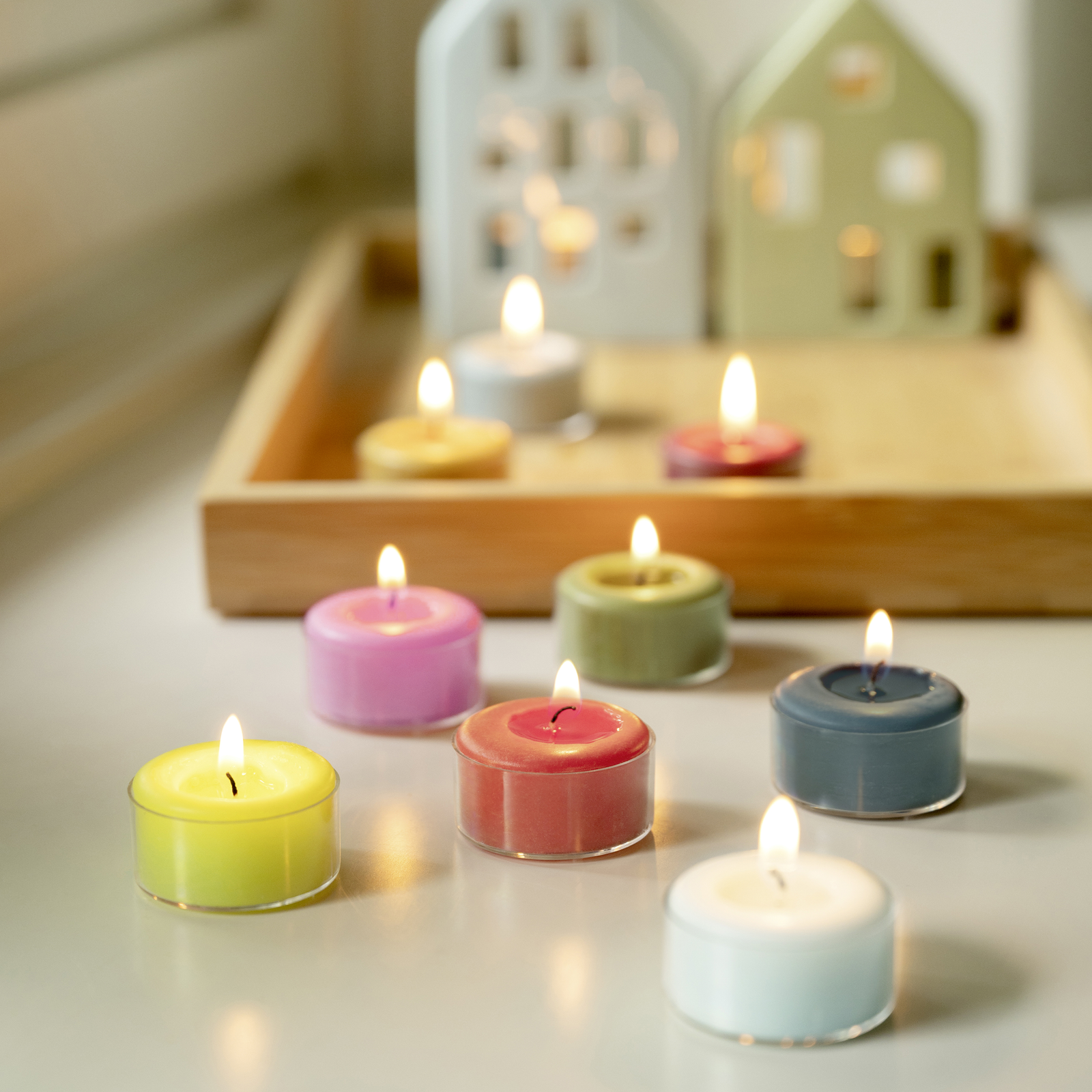 Remember Colourful Tealight Candles - Set of 9