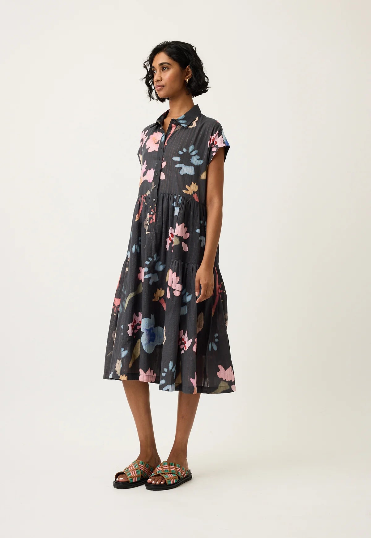 Nancybird Maja Dress - Watercolour Charcoal