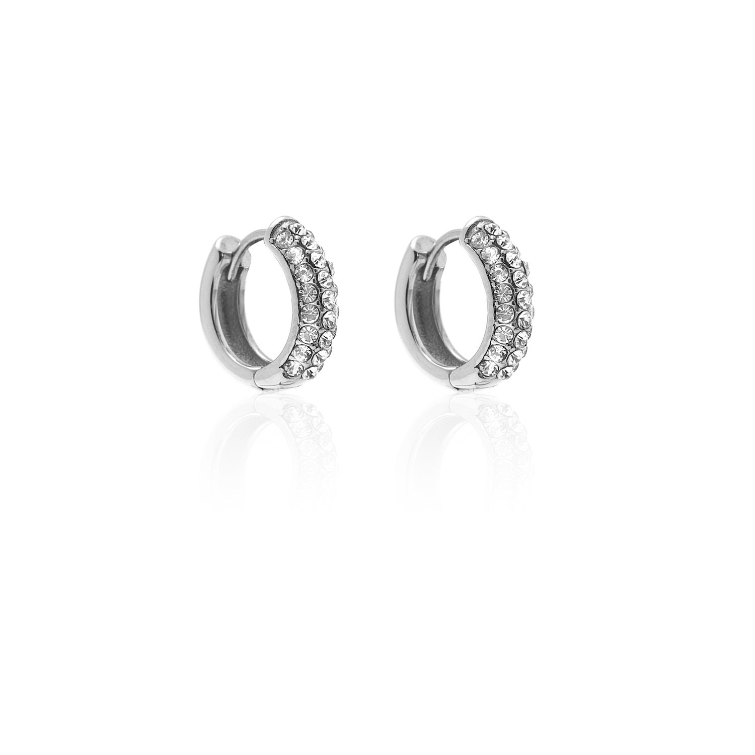Silk & Steel Astra Hoop Earrings - Silver