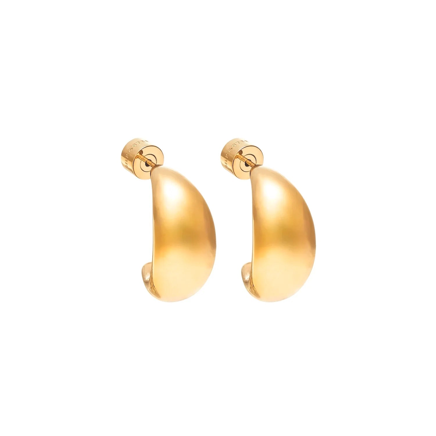 Silk & Steel Dynamic Medium Hoop Earring - Gold