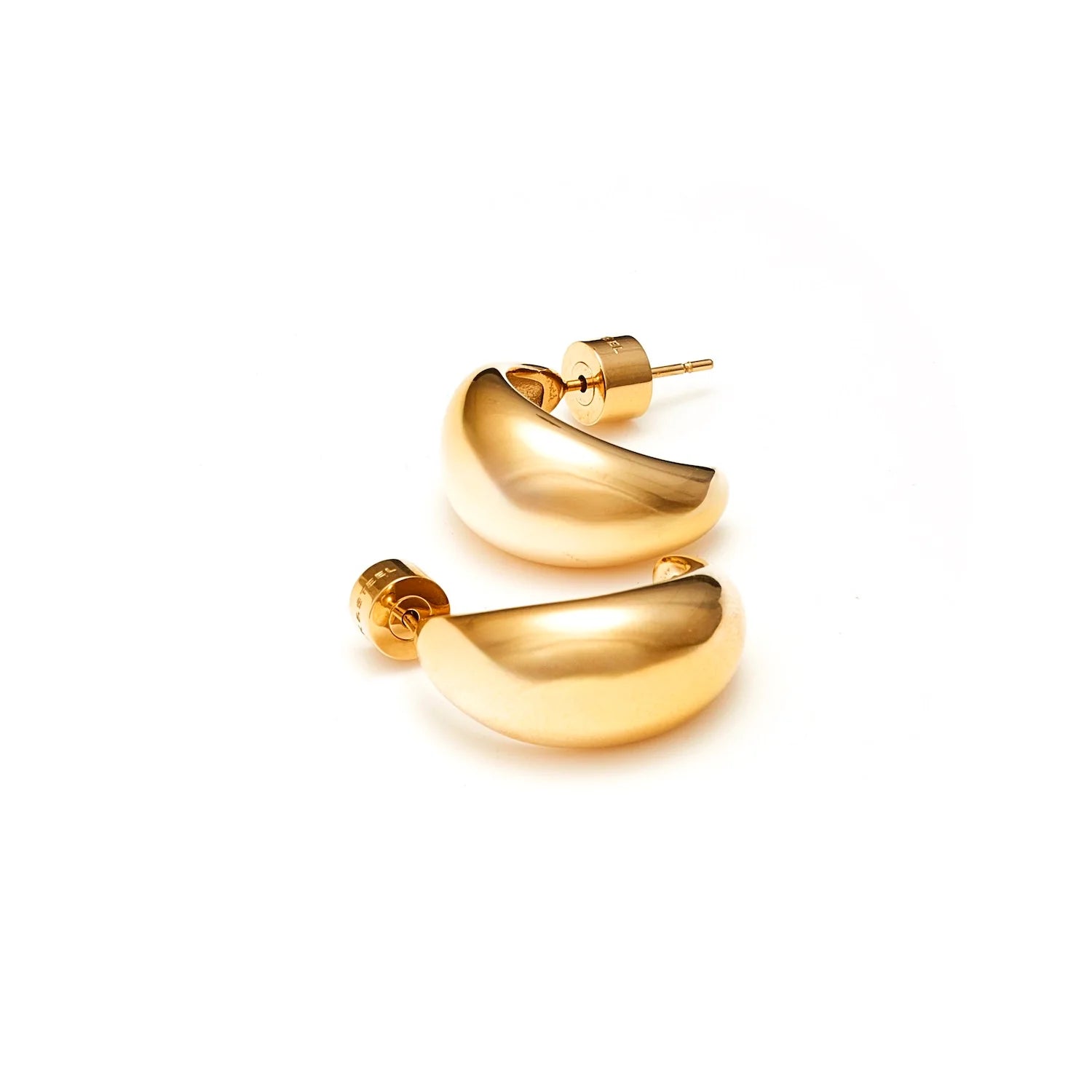 Silk & Steel Dynamic Medium Hoop Earring - Gold