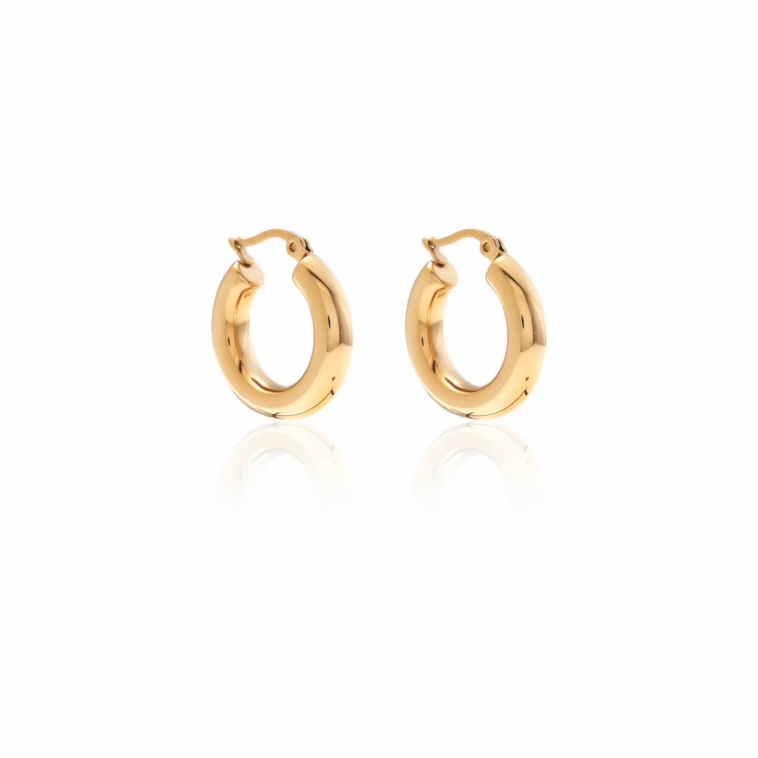 Silk & Steel Halo Hoop Earrings Medium - Gold