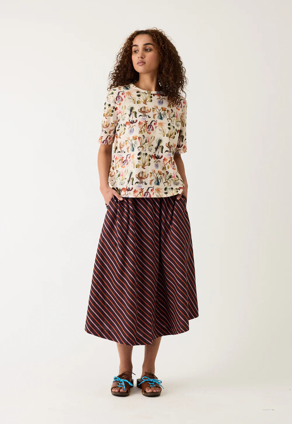 Nancybird Grace Tee - Warm Watercolour