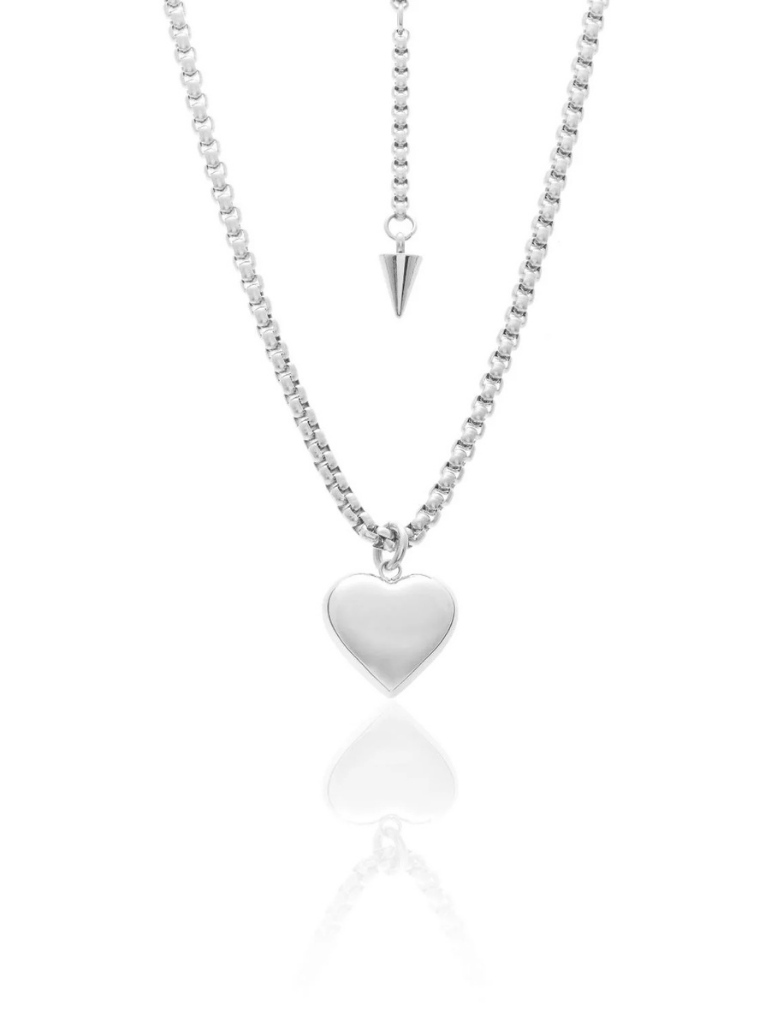Silk & Steel Bisous Necklace - Silver