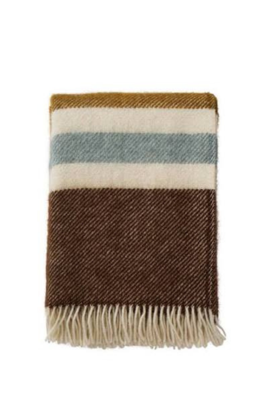 Gotland NZ Wool Throw - Walnut Stripe