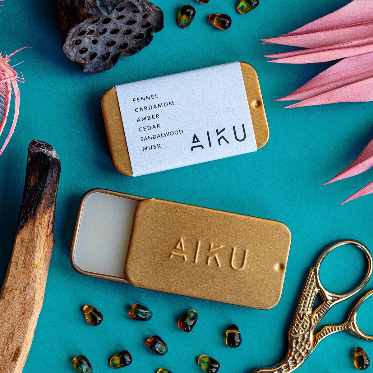Aiku Solid Perfume Pocket Scent - Ember (Gold)