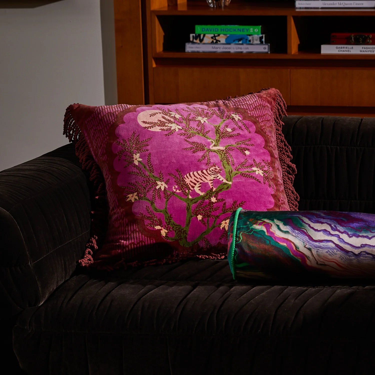 Sage x Clare Andrea Velvet Cushion - Pansy