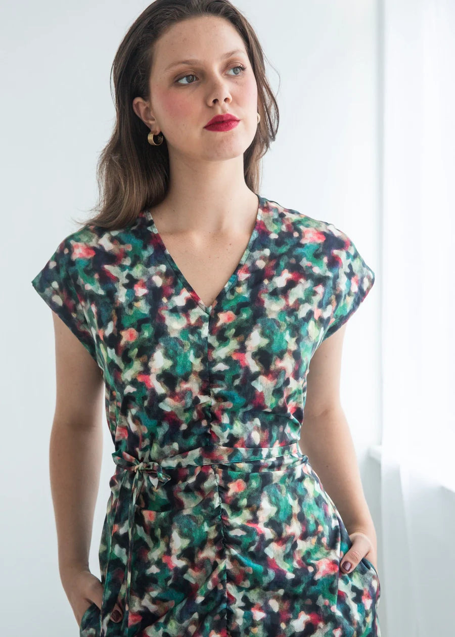 Dalston Nicolette Dress - Teal Print