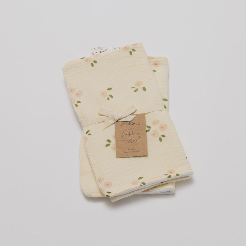 Over The Dandelions Burp Cloths - Daisy S2