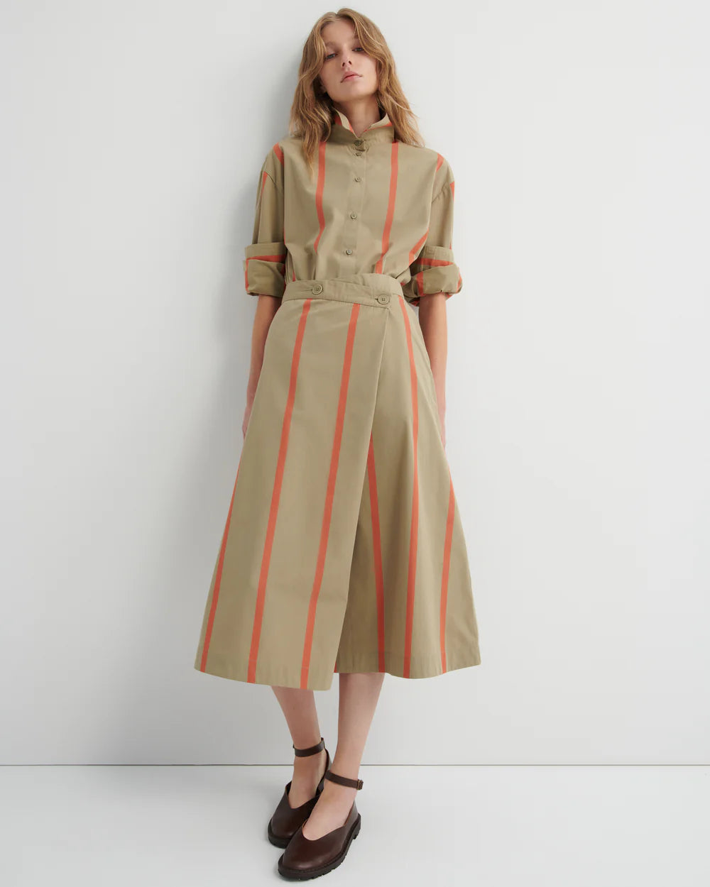Kowtow Fold Skirt - Nasturtium Stripe