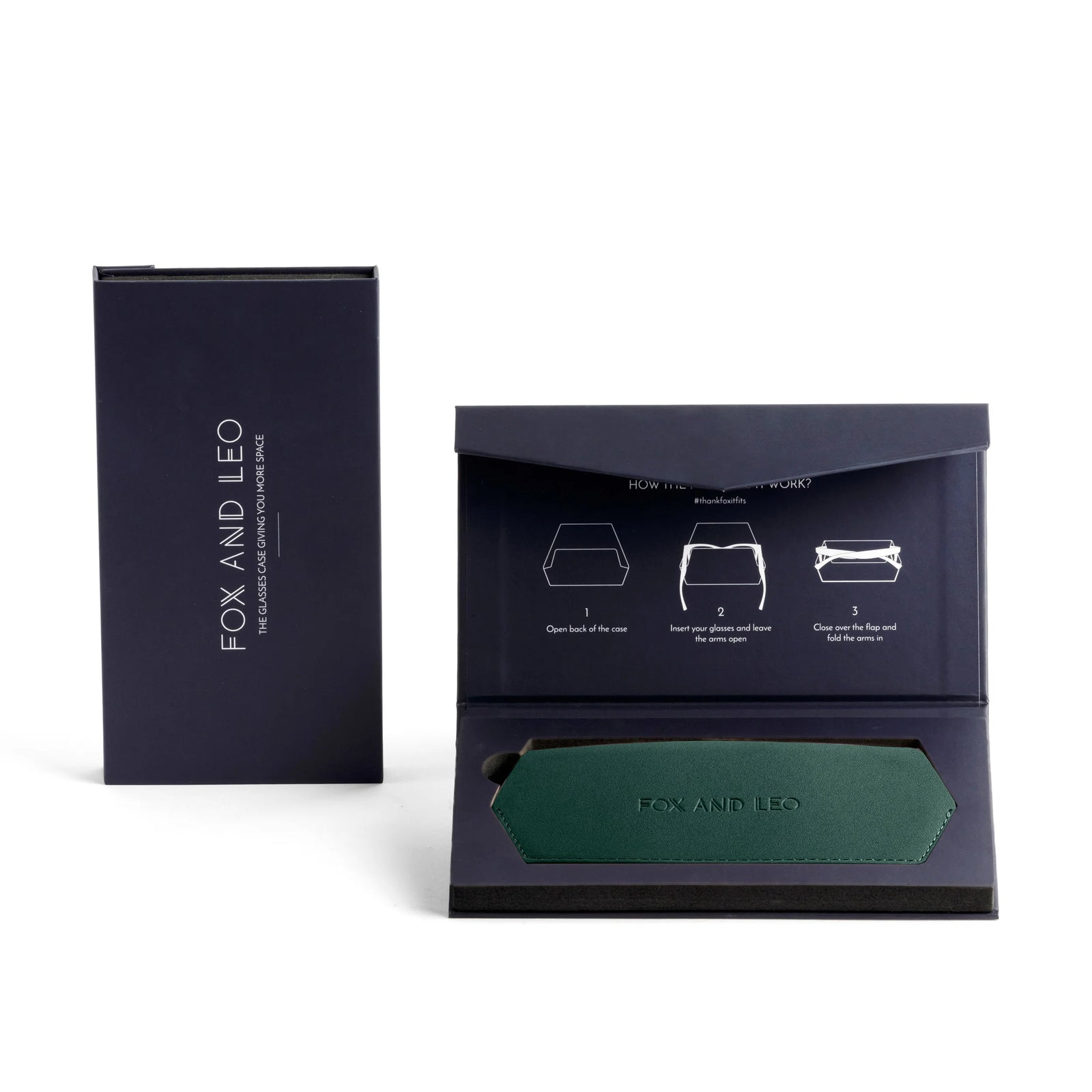 Fox and Leo Slimline Glasses Case - Forest